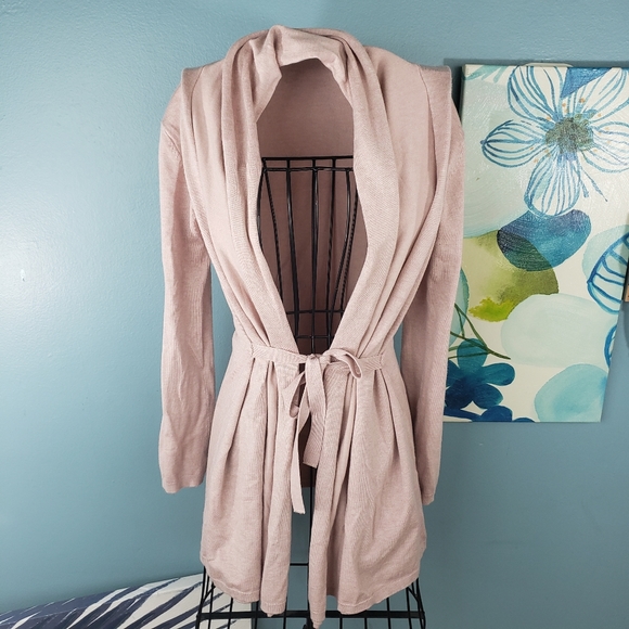 Zara Sweaters - Zara knit medium length tie sweater jacket Sz med